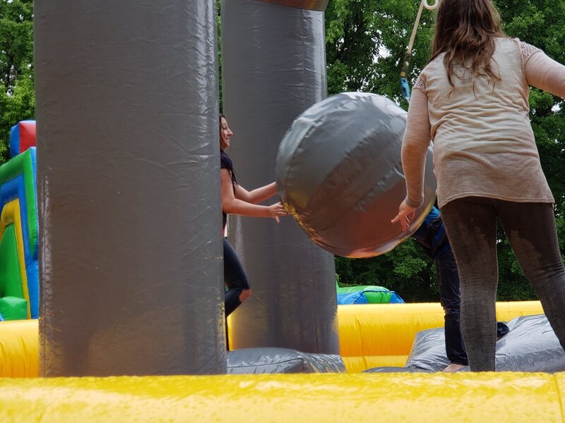 Wrecking ball, interactive inflatable