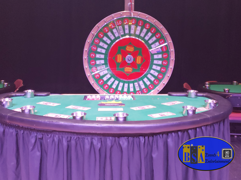 Big Wheel table rentals, casino party rental, Michigan