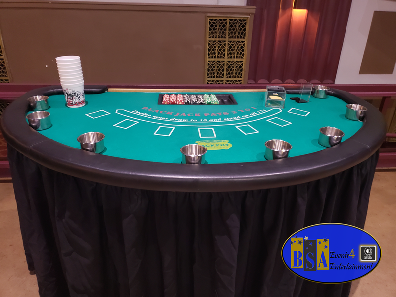 Blackjack table rentals, casino party rental, Michigan