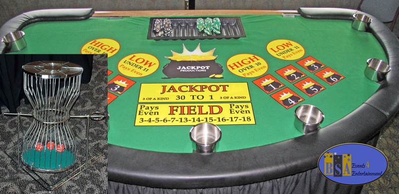 Chuck o Luck table, casino party rental, Michigan