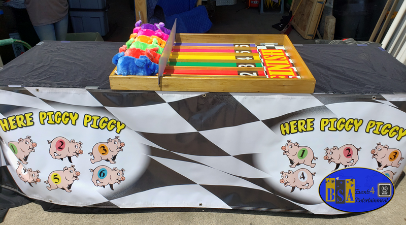 Here Piggy, Pig races, Casino night party rental - Michigan