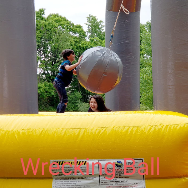 Wrecking ball, interactive inflatable